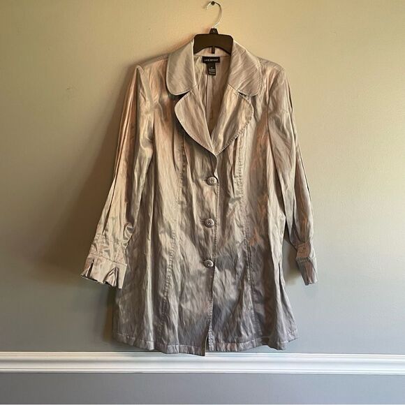 Lane Bryant Silver Gray Metallic Jacket size 20 women’s light weight button - Picture 1 of 3